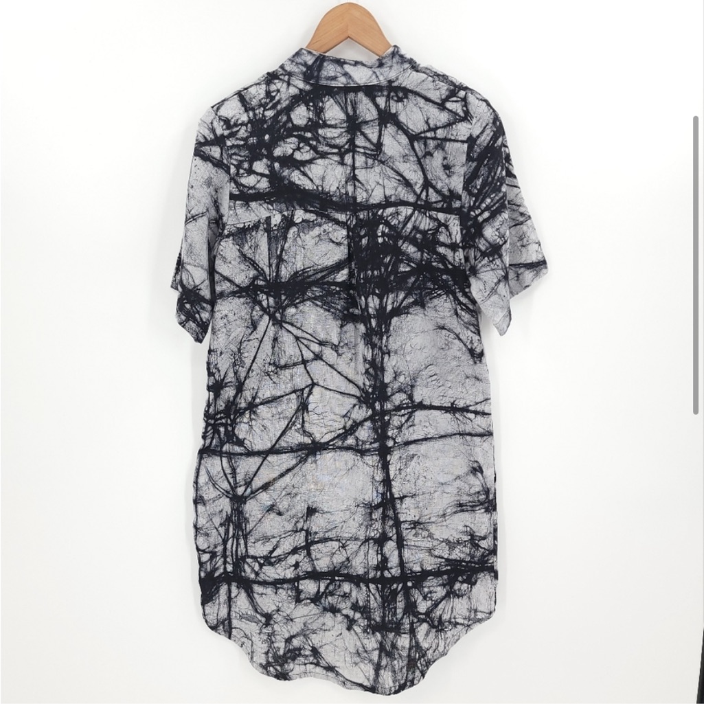 Osei Duro Abstract “Crackle Print” Linen Shirt Dress — image 3 of 8